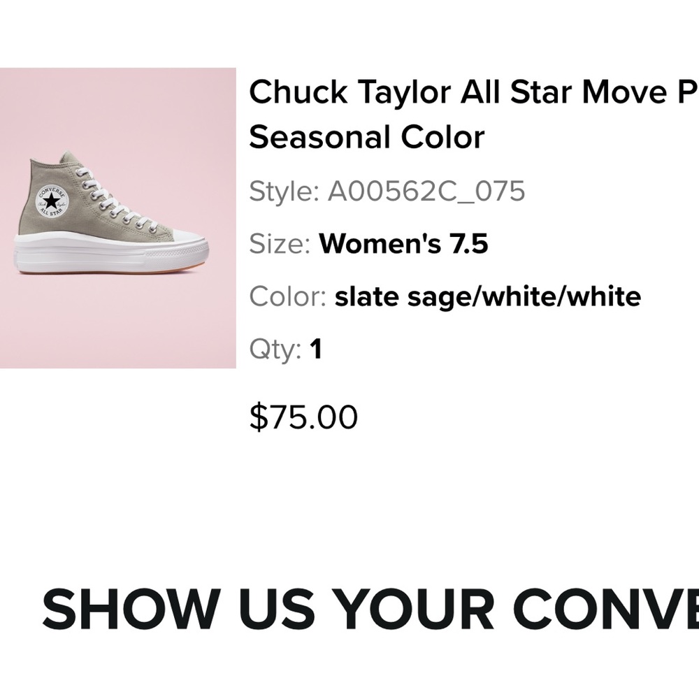 Chuck Taylor all star move platform in slate sage